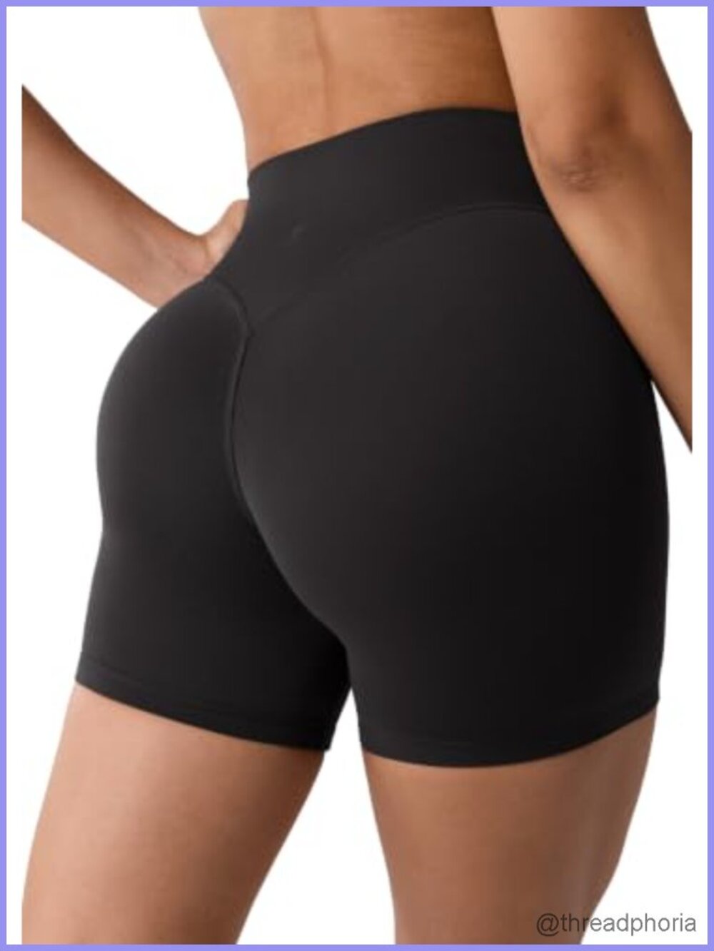High Waisted Biker Shorts 5" Inseam with Hidden Scrunch Butt Lift - Black